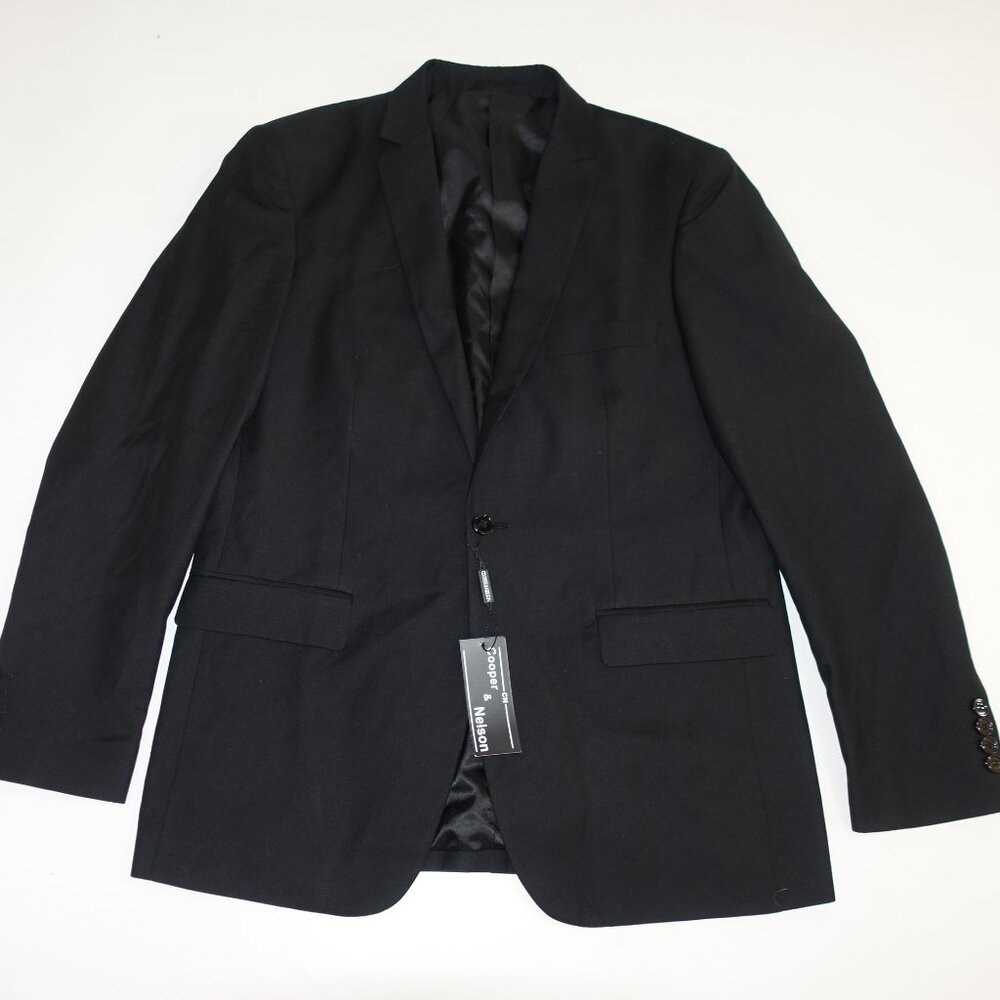 Cooper & Nelson Men's Suit Jacket Size 42 Regular NWT Black 1 Button 42R Blazer